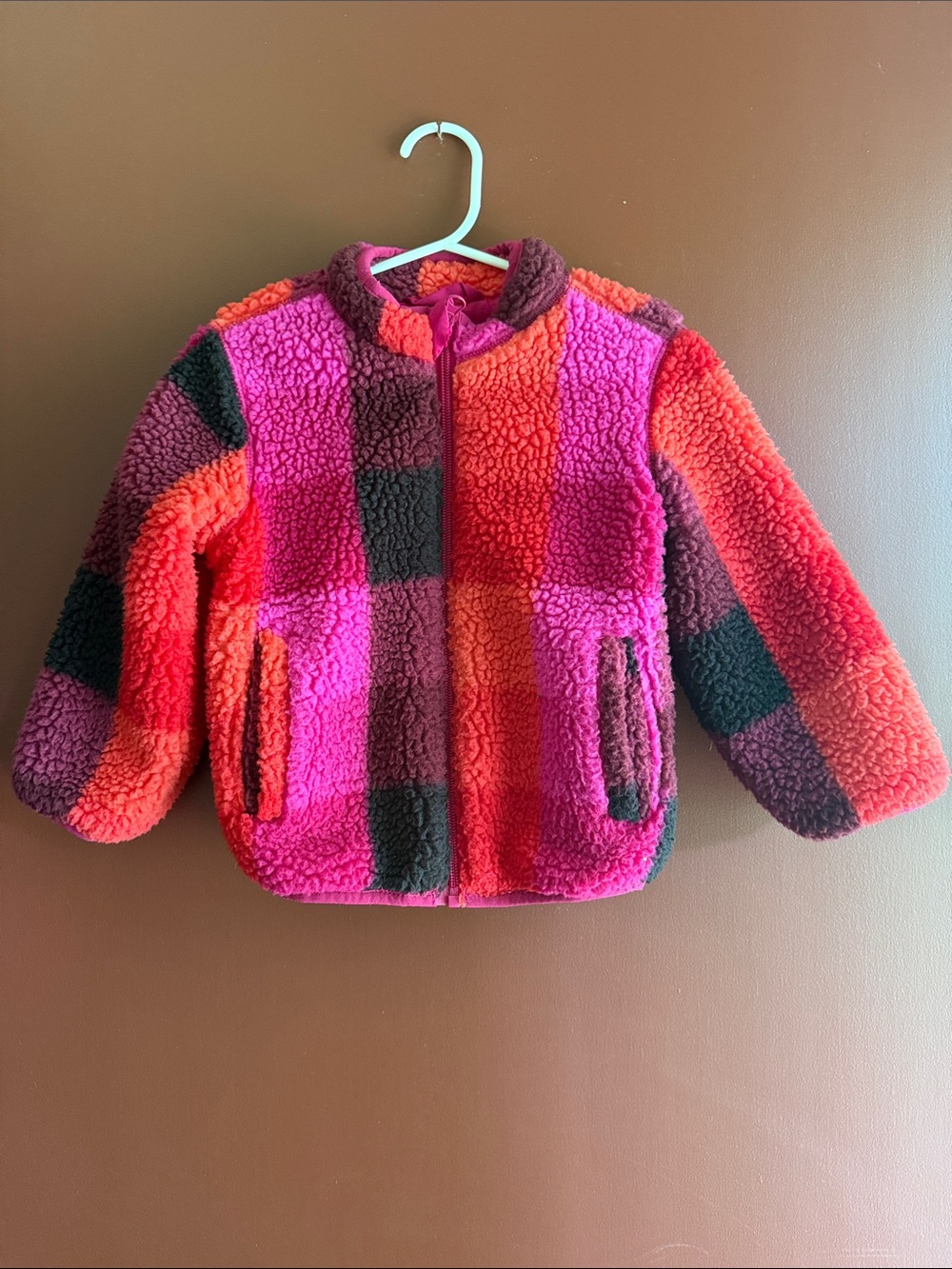 Cat and Jack Plaid Sherpa Jacket